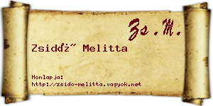 Zsidó Melitta névjegykártya